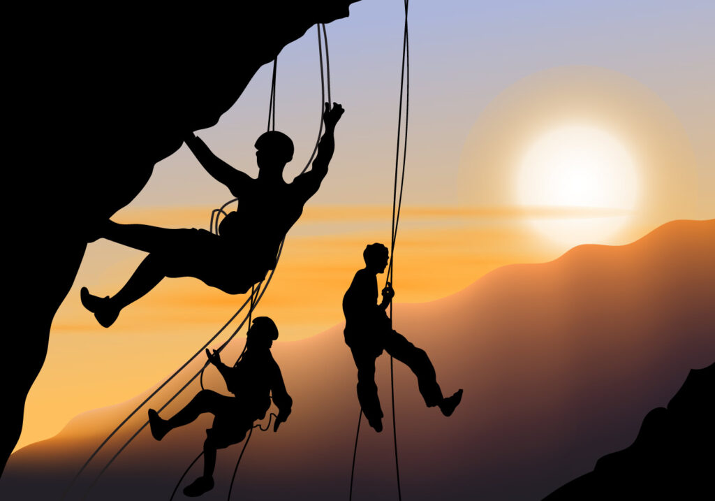 man-doing-rappelling-vector